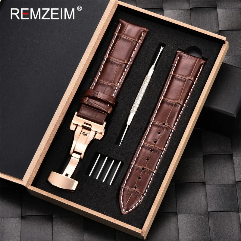 Luxury Calf Genuine Leather Watch Strap with Gift Box