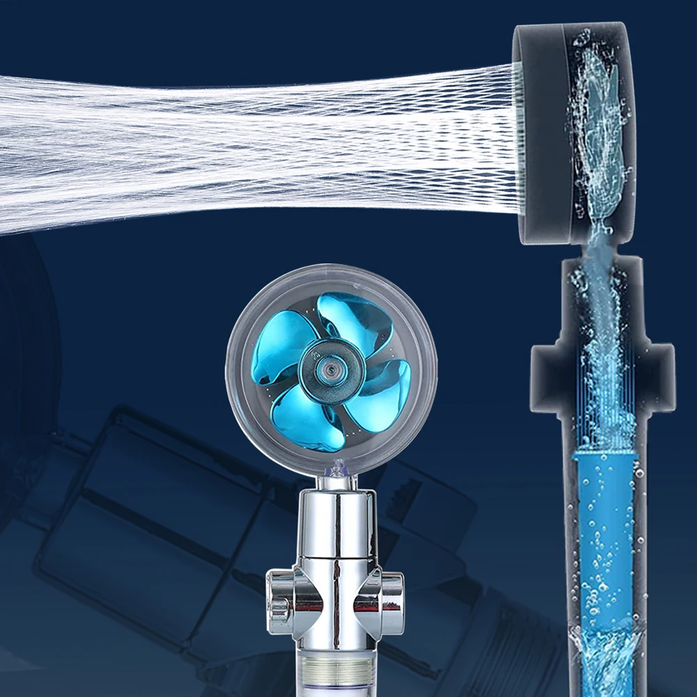 Handheld Turbo Fan Shower Head Set High Pressure Water Saving Massage Showerhead Rainfall Spray Nozzle Shower With Bathroom