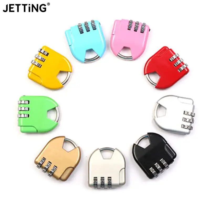

1pc Mini Password Padlock Trolley Case Password Lock Student Dormitory Cabinet Password Lock Backpack Zipper Lock 6 Colors