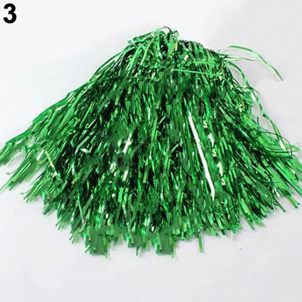 1Pc Metallic Cheerleader Cheer Cheerleading Dance Party Team Match Sports Pompoms Decorator Club Sport Supply