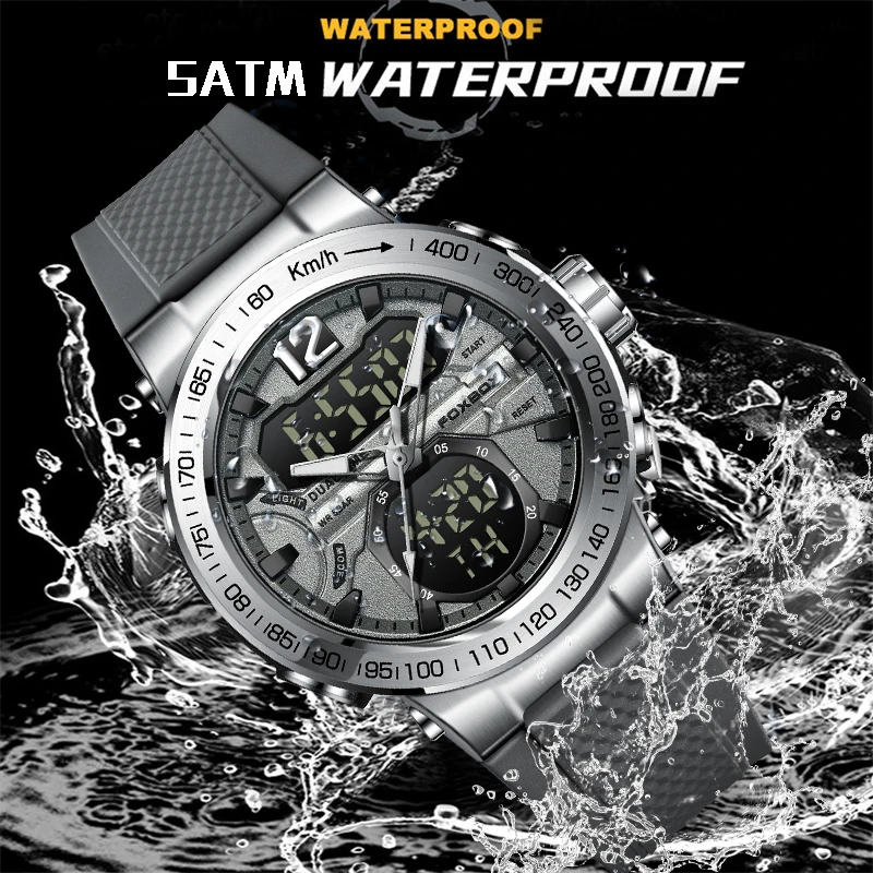 Top Brand FOXBOX Mens Luxury Digital Quartz Watches Sport Military Wrist Watch Male Casual Clock Watches Relogio Masculino 2023