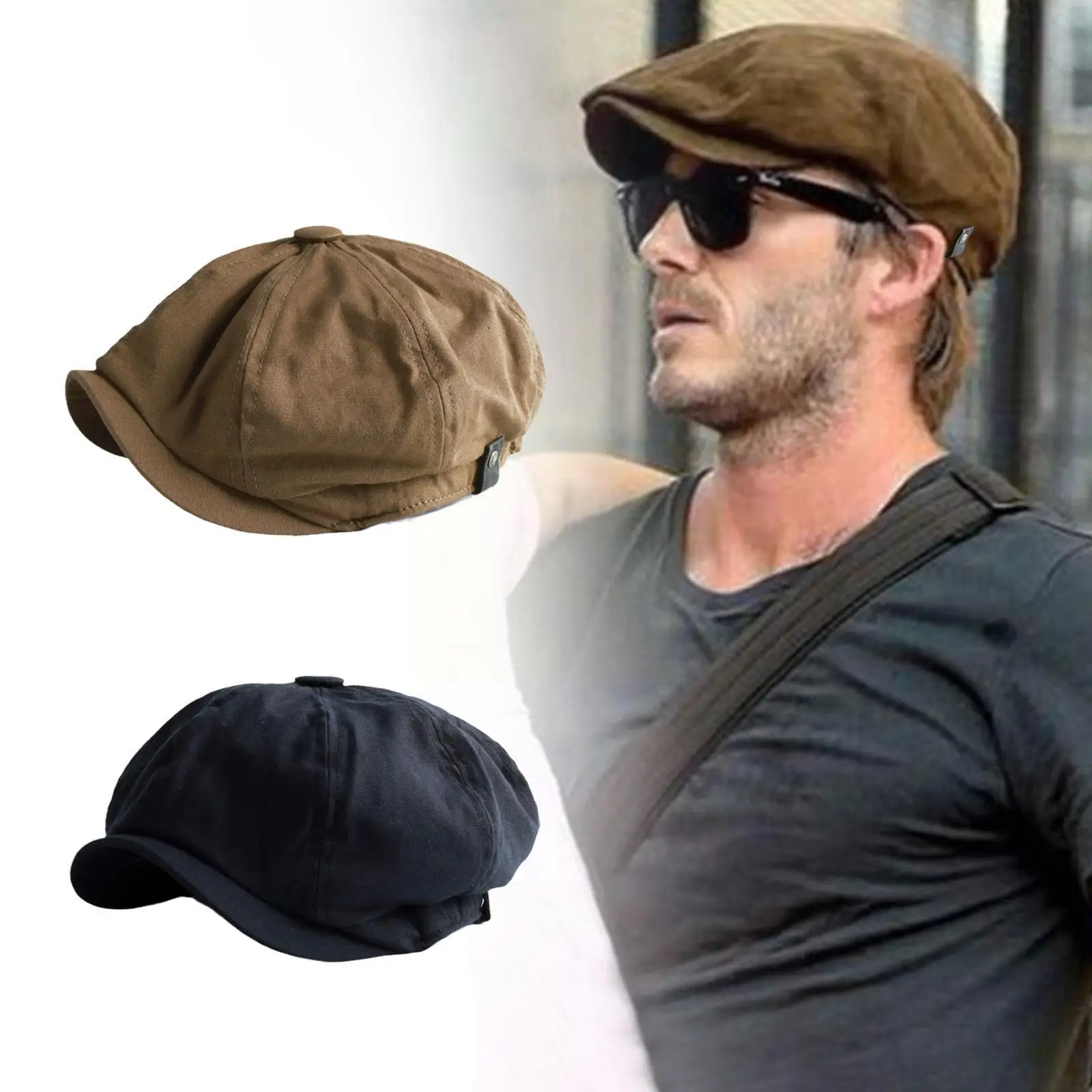 Uomo Berretto Piatto Baschi Scozzesi Cappello Piatto Invernale Newsboy