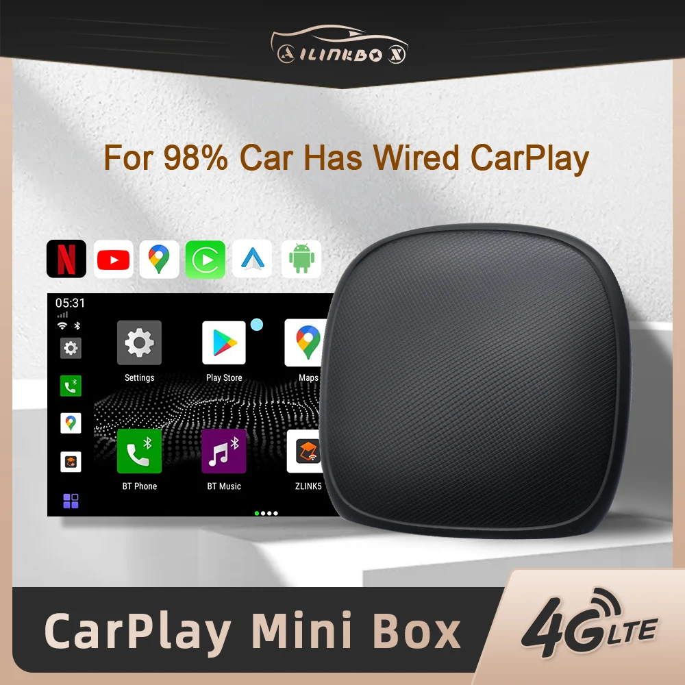 Mini Android Auto Carplay Ai Box Wireless Netfilx Youtube In The Car