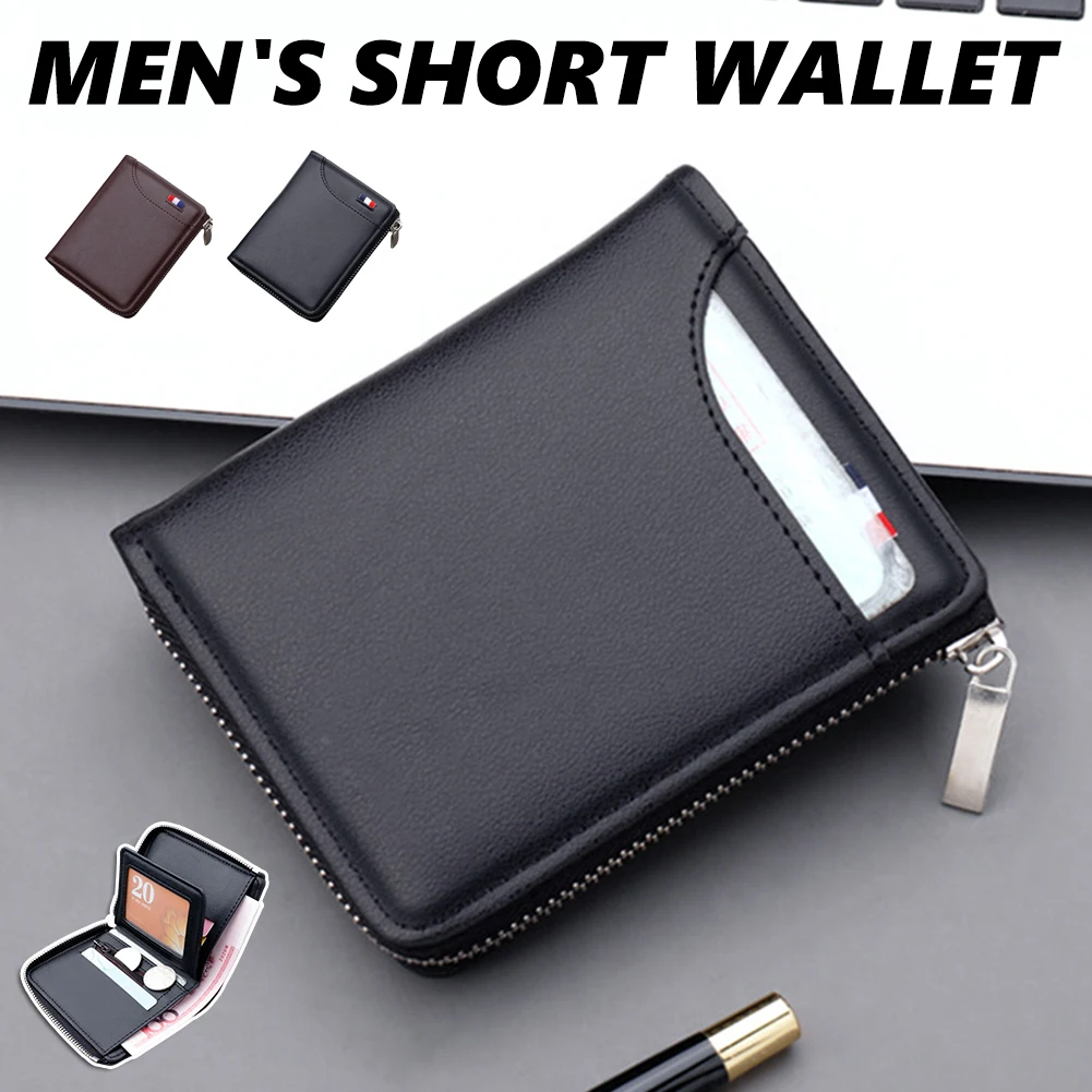 

New Zipper Pocket Men Bag Billfold Men Business Envelope Purse For Working Minimalist Hipster Money Clip Tarjetero Hombre