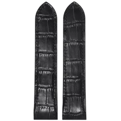 Premium Leather Watch Strap for Men's Cartier Santos 100 - 20/23mm (Black - NO Buckle)