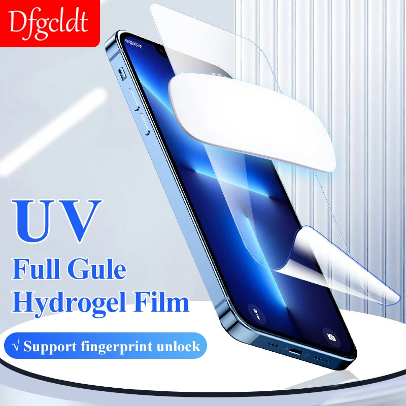 Uv Full Cover Hydrogel Film Accessori Per Iphone 13 12 11 Pro Max Mini Screen Protector Iphone X Xs Xr 8 7 6S Plus Not Glass