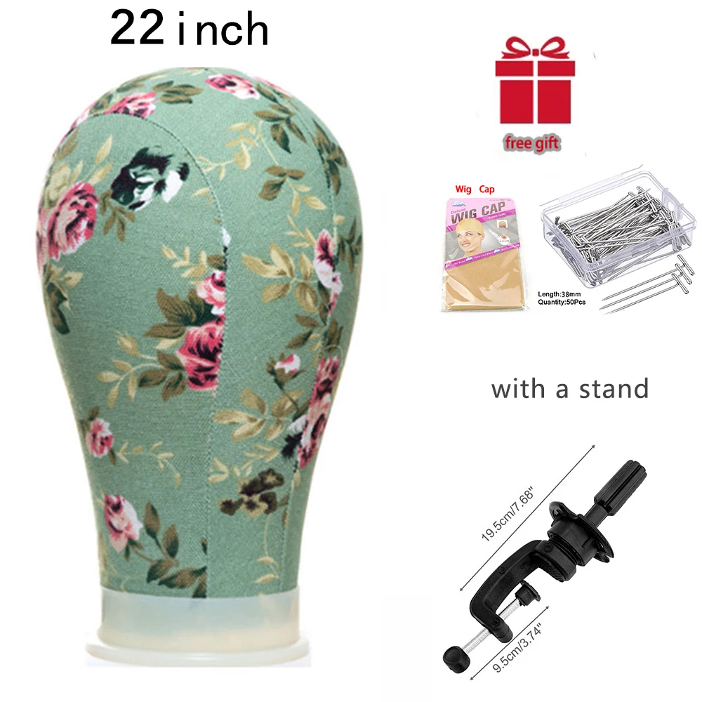 Wig Stand Colored Canvas Head21" 22" 23" For Women Make Up Maniquin Training Make Wigs Mannequin Head Manican Head Stand Holder