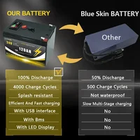 Batterie au Lithium 24V 120Ah LiFePO4 profonde 4000 + Cycles batterie Rechargeable pour l'éclairage, roues électriques, énergie solaire/éolienne, petit UPS 4