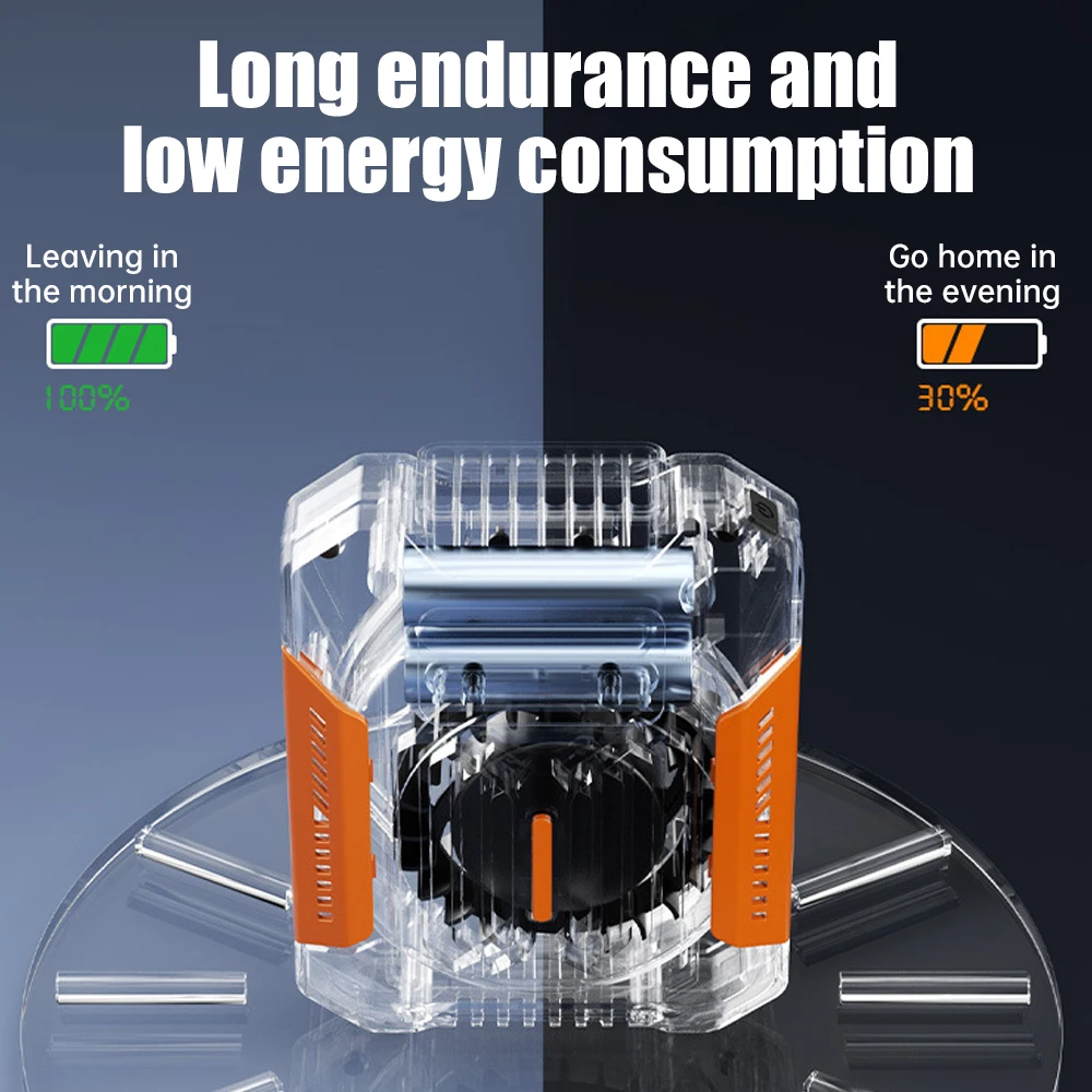 Waist Clip Fan Portable Mini Hanging Neck Fan USB Rechargeable Fans Outdoor Camping Hiking Waist Fan with Power Bank LED Light