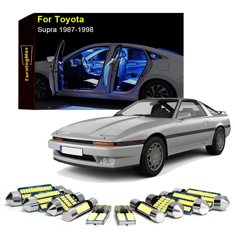 Canbus Illuminazione Interna Lampadine A Led Kit Pacchetto Per Toyota Supra 1987-1998 Trunk Reading Dome Lights Lampade Per Interni Accessori Per Auto