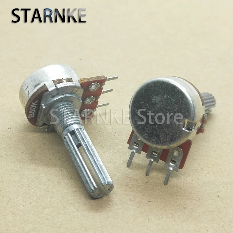 WH148 Single 3Pins Potentiometer B50K Amplifier Volume Adjustment Potentiometer B503 Handle Length 25MM 3PCS