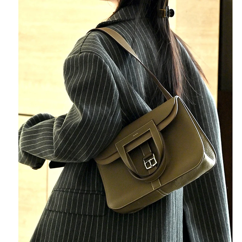 Custom New Mobile Phone Bag Handmade Hand-Stitched Wax Thread Wild Hanging  Neck Vertical Epsom Leather Shoulder Bag - AliExpress