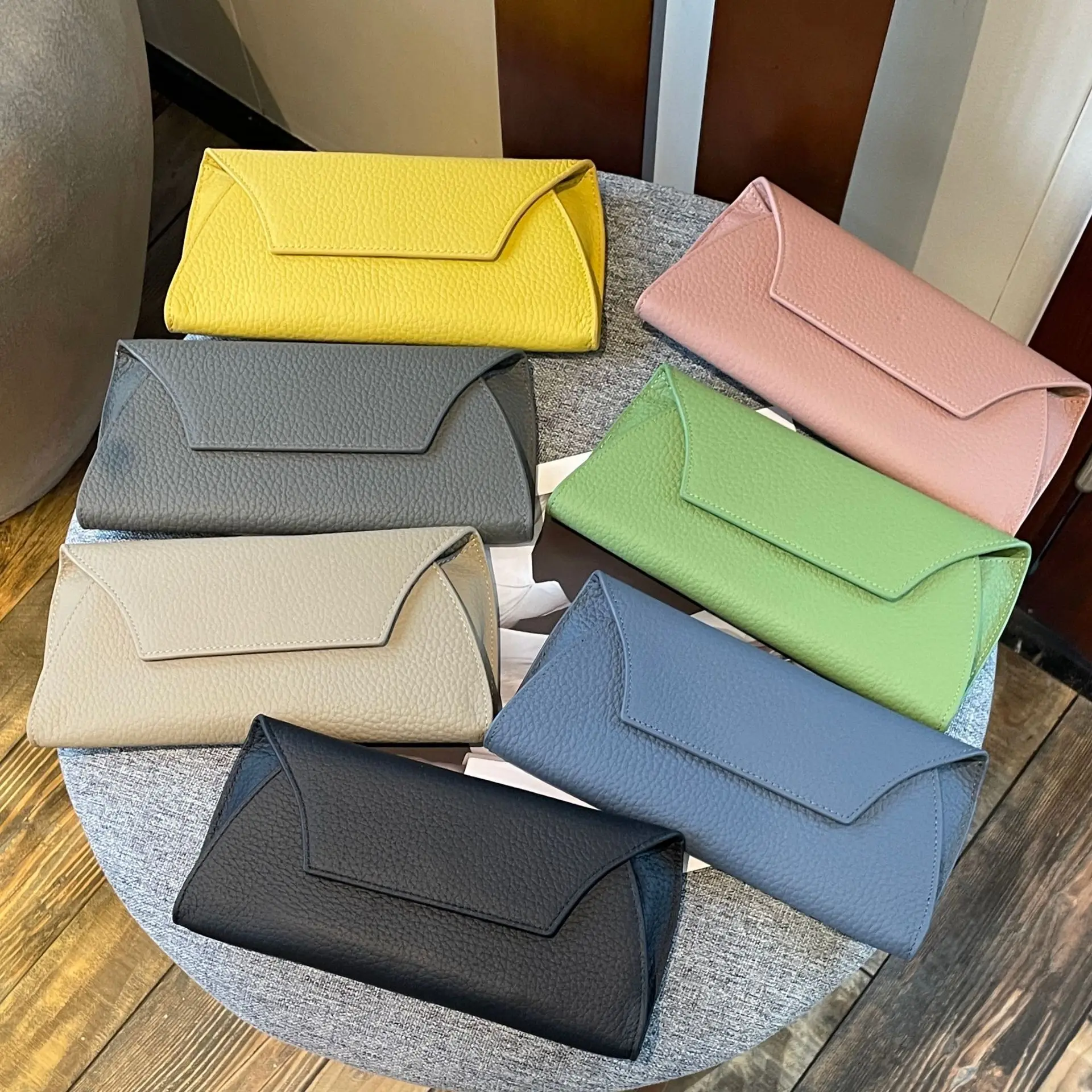 

Genuine Leather Long Clutch Wallet Bags Women Simple Coin Purse Card Holder Key Lipstick Storage Phone Pouch Case For Girls