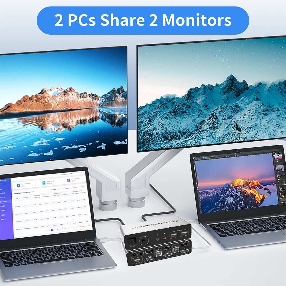   KVM ġ, HDMI ÷ Ʈ KVM ġ,  ÷ DP HDMI KVM ġ, ǻ 2   ÷ 2 , 2X2, 4K, 60Hz