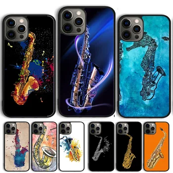 Saxophone Watercolor Art Phone Case For iPhone 14 15 13 12 Mini X XR XS Max Cover For Apple 11 Pro Max 6S 8 7 Plus SE2020 Coque- Saxophone Watercolor Art Phone Case For iPhone 14 15 13 12 Mini X XR XS Max.jpg