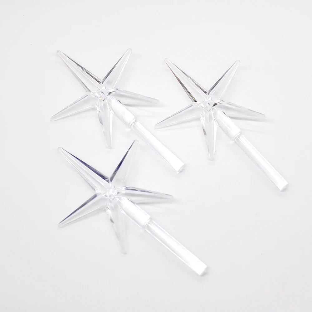 6pcs Ceramic Christnas Tree Top Xmas Ornaments Star Topper Light Beads Replacement Accessories for Home New Year Party Supplies christmas tree decoration christmas star decoration