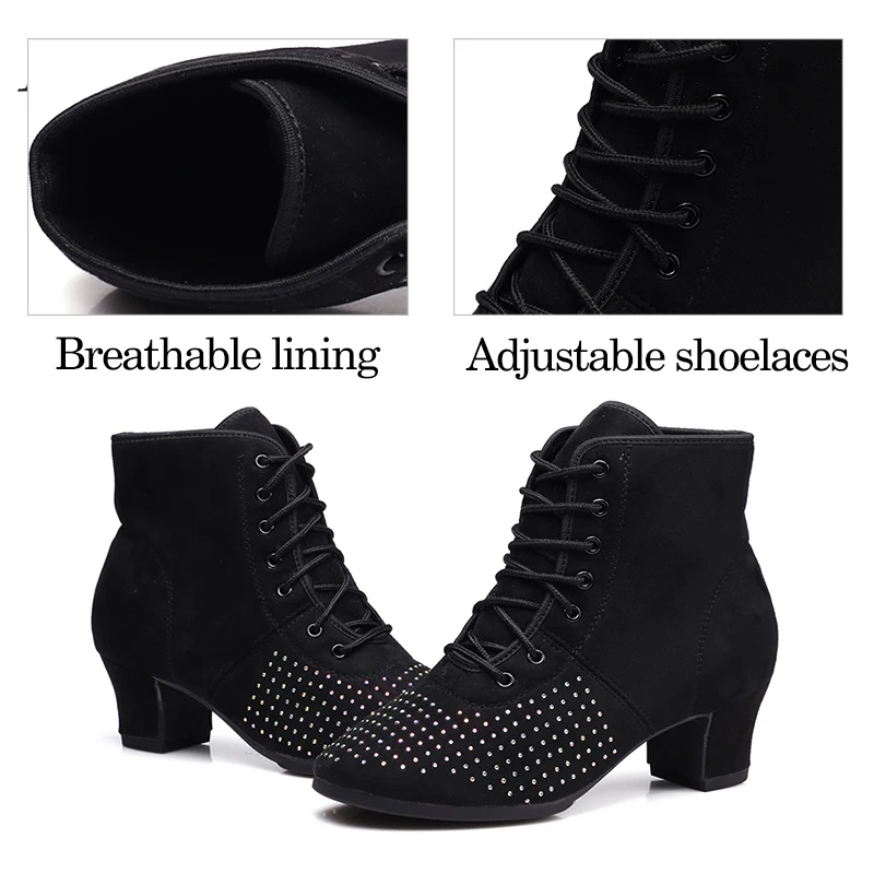 DKZSYIM Women Dance Shoes Latin Ballroom Dance Shoes Modern Shoes Women Tango Shoes Dance Sneaker For Ladies Heeled 3cm-5cm 4
