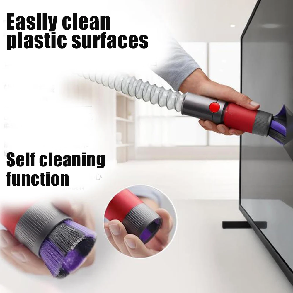 Premium Dust Removal Soft Brush with Self-Cleaning Nozzle Attachment