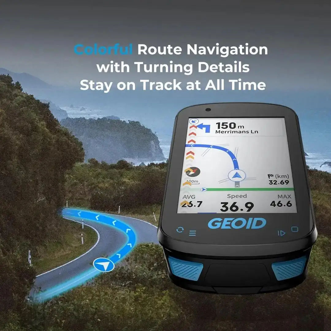 GPS navigation bicycle computer color screen GEOID CC600 wireless bicycle odometer Wifi bicycle odometer ant indoor power supply