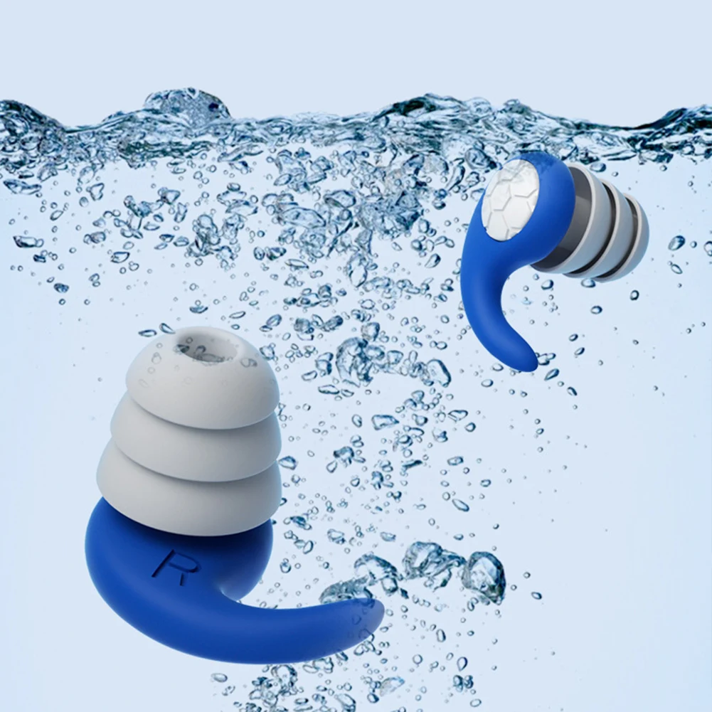 Waterproof Swimming Ear Plugs 3 Layer Silicone Sleeping Ear Plugs Reusable Noise Cancelling Earplugs Diving Surf Ear Protector 3