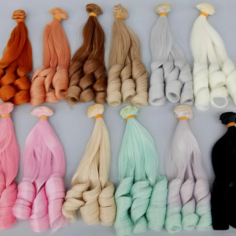 15cm curly doll hair blonde coffee black brown natural color wave doll wigs for 1/3 1/4 1/6 BJD SD diy accessories Doll Accessories Doll Wigs Toy Wigs