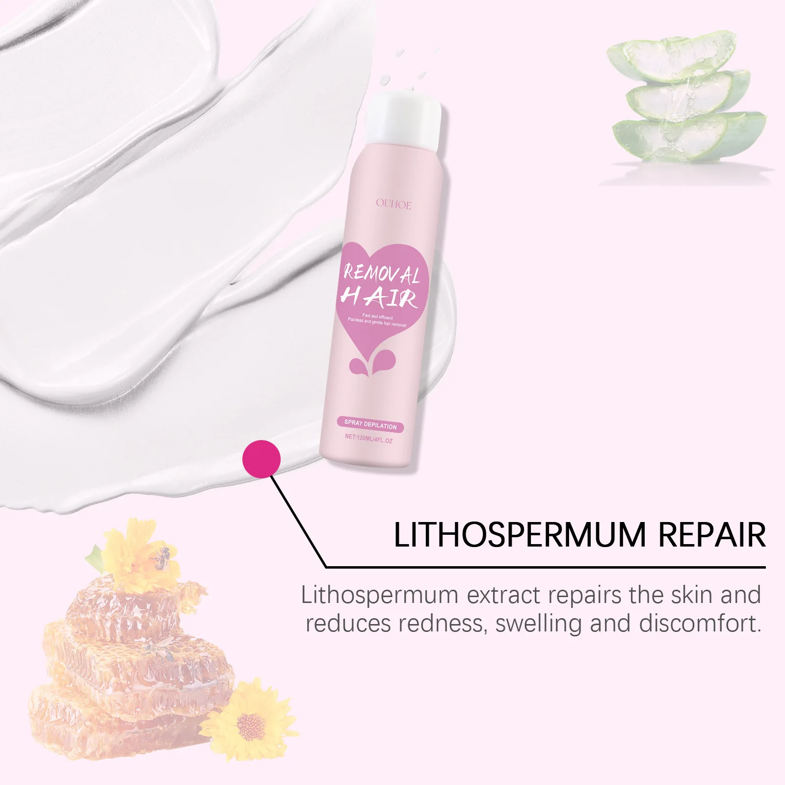Hair Removal Spray Growth Inhibitor Armpit Leg Painless Depilatory Smooth Nourish Moisturizing Semi Permanent Hair Remover Spray 6