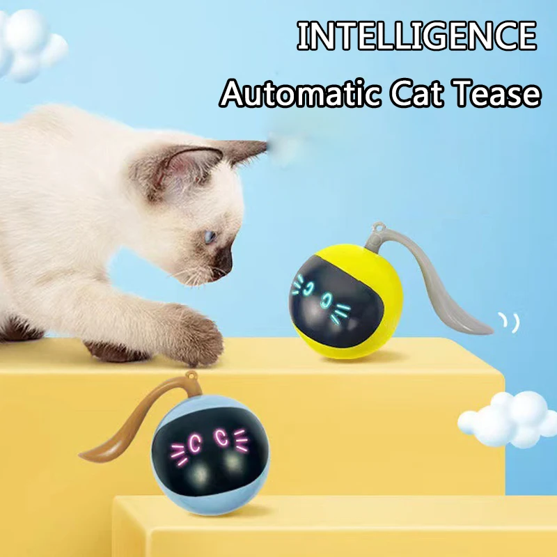 Smart Automatic Cat Toy USB Interactive Electric Jumping BallLED Self