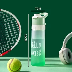 Large Capacity 700ml Spray Water Bottle for Girls - BPA Free Eco - Friendly Outdoor & Fitness Drinkware (650ML Green)
