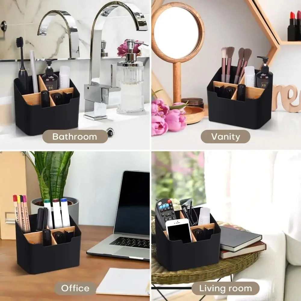 New 2/4 Grids Plastic Remote Controller Storage Box Multifunction Desktop Storage Box Living Room Organizer TV Remote Holder