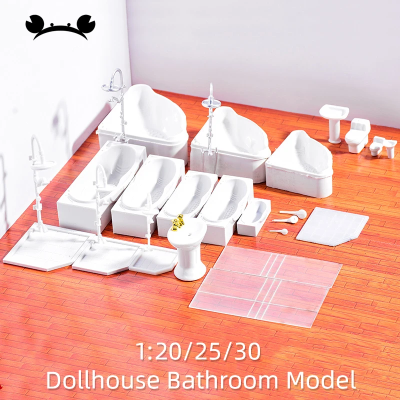 Juego De Baño En Miniatura Para Casa De Muñecas – Inodoro, Lavabo Y Bañera De PP Con Sonidos, Regalo Para Coleccionistas Y Amantes De Las Miniaturas