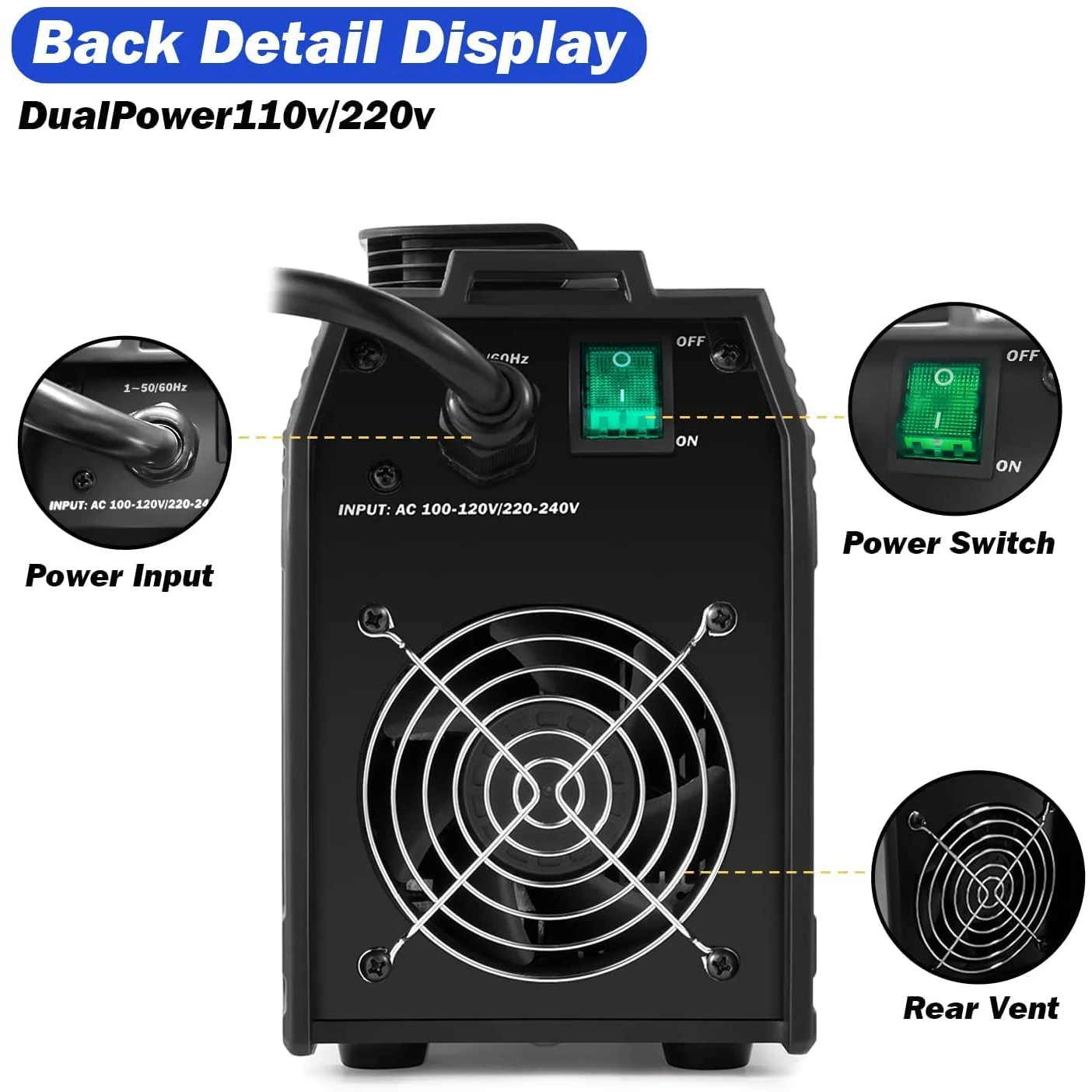 Welding Machine 200A ARC 110V/220V Dual Voltage Welder IGBT Stick MMA Welder LED Display Electrode Holder Work Clamp PROSTORMER 3