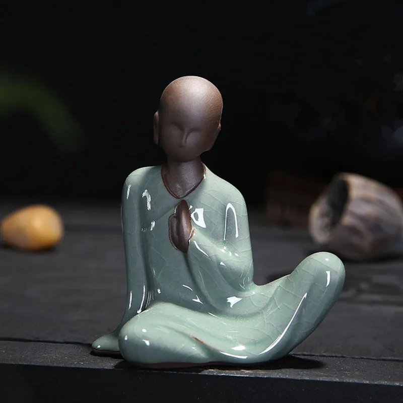 Mini Statue de Bouddha Statuette Yoga Décoration Céramique Artisanat Maison 