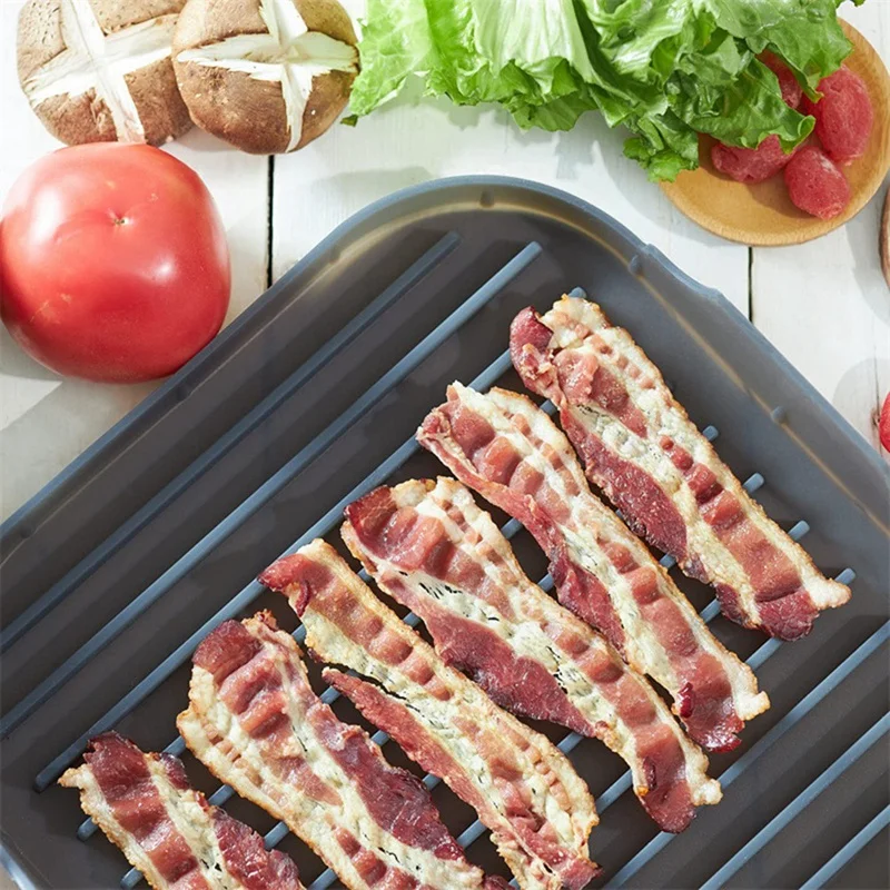 TAIGH-Silicone Microwave Bacon Tray Microwave Bacon Machine Food Grade Silicone Pan