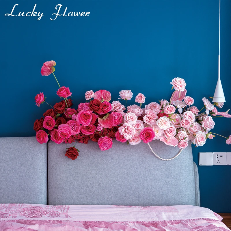 

Искусственное искусственное украшение для свадебной комнаты, прикроватный цветок, украшение для спальни, имитация домашнего декора, длинная подстилка