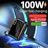 30000mah Portable Power Bank Pd100w Detachable Usb To Type C Cable Two-way Fast Charger Mini Powerbank For Iphone Xiaomi Samsung 1