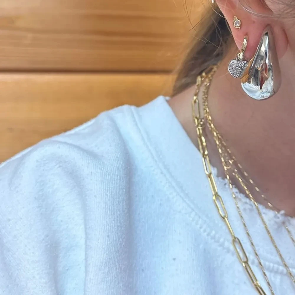 Vintage Chunky Dome Drop Clip on Earrings Women Golden Glossy Colorful Teardrop Non Pierced Earrings Trendy Jewelry ear clip earrings clip earrings ear clip ear accessories