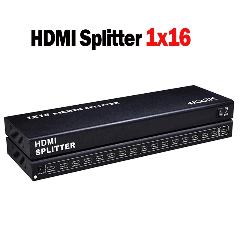 

4K 1X16 HDMI Splitter 1 In 16 Out Video Distributor Multi-screen Display Screen Mirror Split for PS3 PS4 Camera PC To Monitor TV