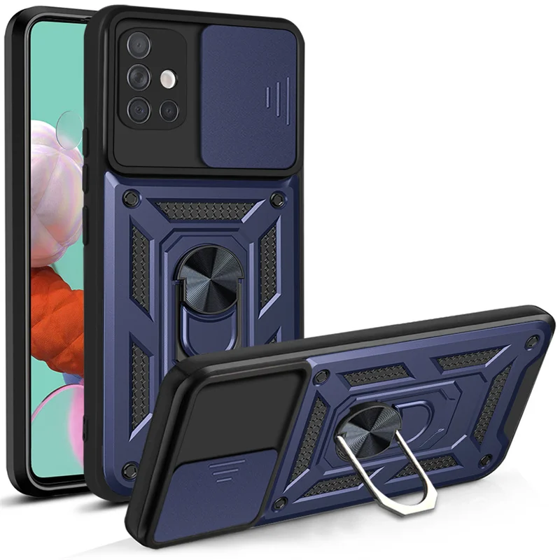 Durable Armor Shockproof Phone Case with Magnetic Ring Stand & Camera Protector Cover