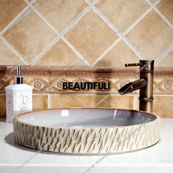 อ่างเซรามิกอาร์ต อ่างล้างหน้าในบ้าน อ่างล้างหน้าไท่จง อ่างล้างหน้าในห้องน้ำ อ่างล้างหน้าสไตล์ยุโรป 2