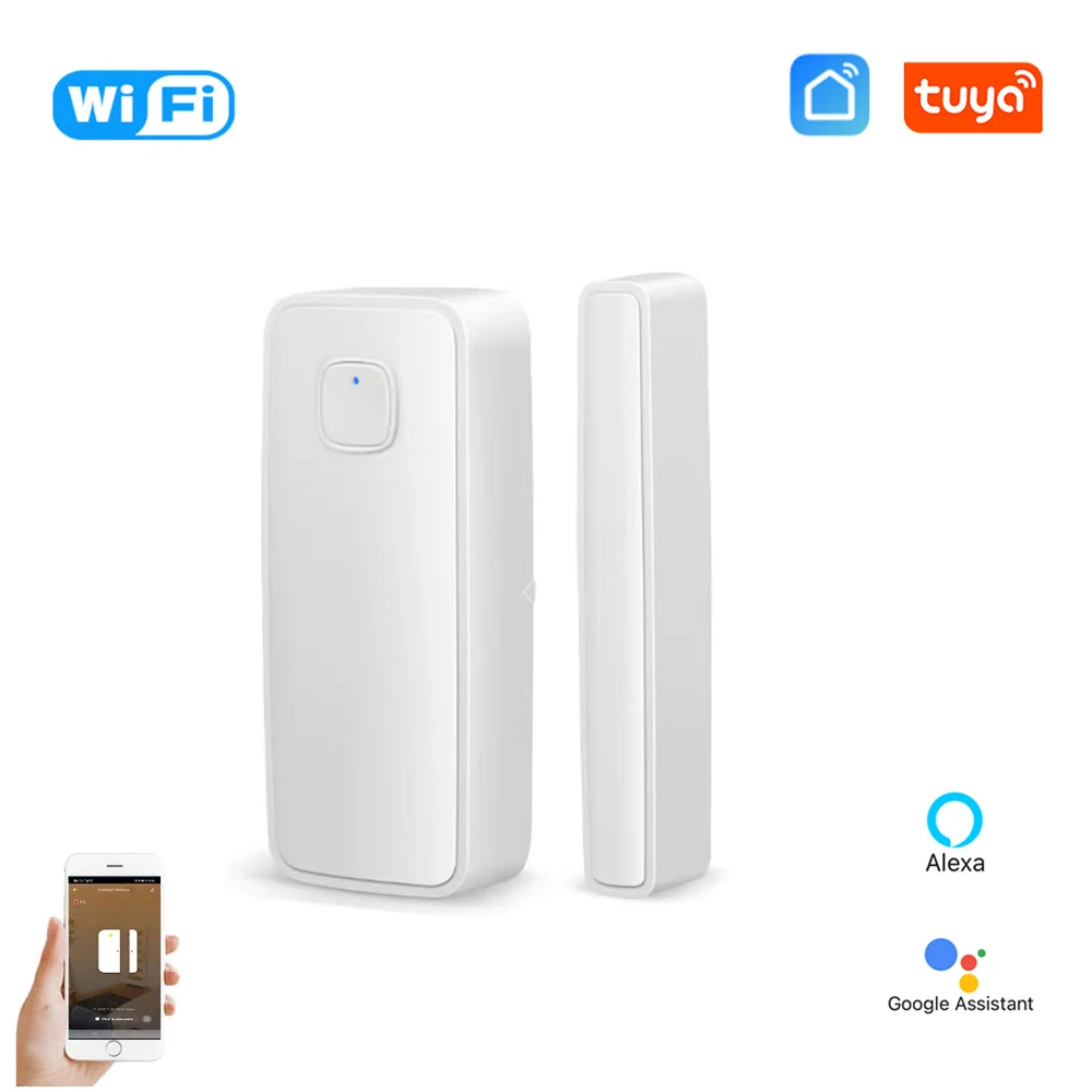 

1/5PCS Tuya WiFi Door Window Sensor Magnetic Sensor On OFF Detectors Smart Home Control with Google Home Alexa Smart Life APP