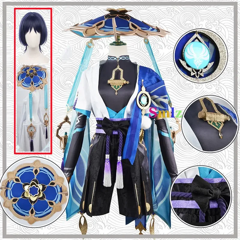 

Wanderer Cosplay Anime Genshin Impact Costume Set Game Genshin Scaramouch Wanderer Uniforms Outfits Christmas Party Wig
