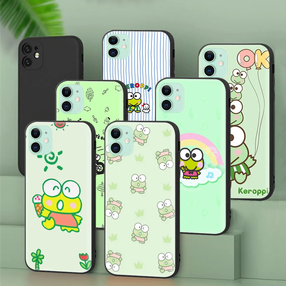 Custodia Protettiva Nera Per Oppo Reno 5 5F Uae 5K 5Z Lite 6 6Z Pro Plus Kerokero Keroppi