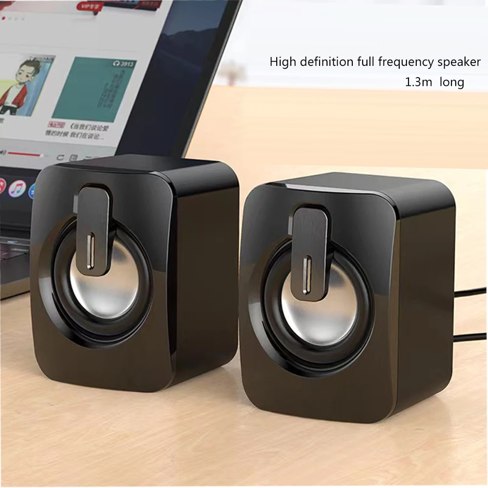 USB 유선 컴퓨터 스피커 PC 사운드 박스 HIFI 스테레오 마이크 Lautsprecherbox 데스크탑 컴퓨터 용 LED 조명