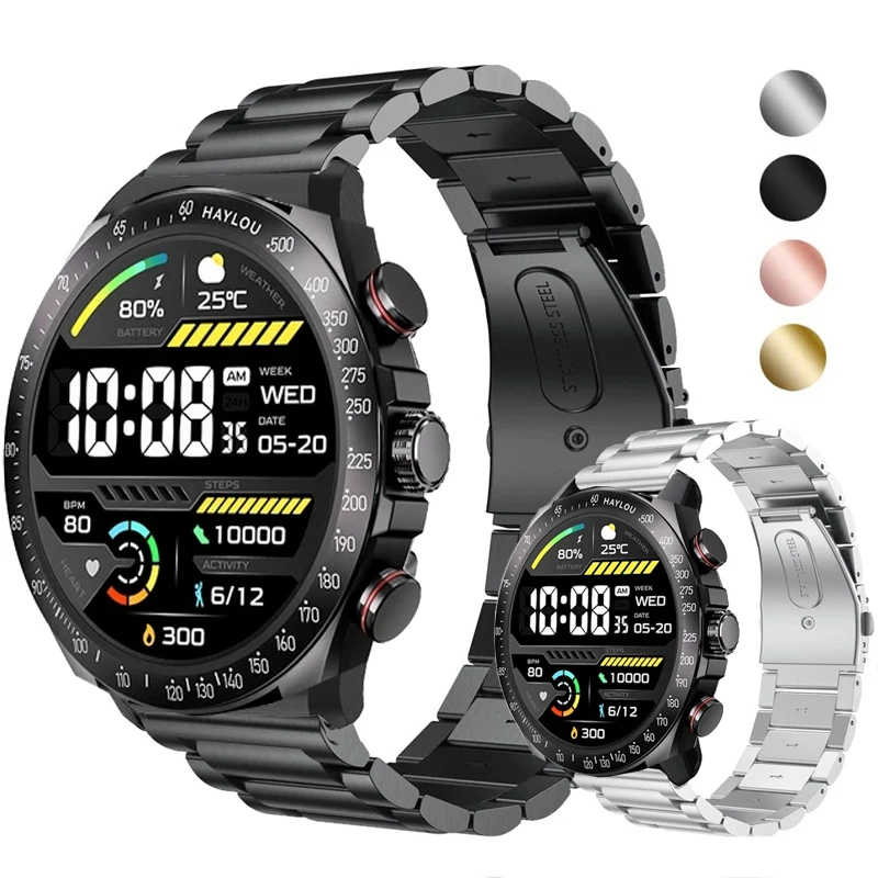

22mm Watch Bracelet Strap for HAYLOU Solar Pro Smartwatch Stainless Steel Band for HAYLOU Solar Pro Metal Correa Wristband