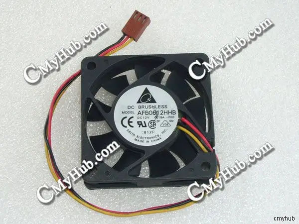 

Для DELTA AFB0612HHB-F00 DC12V 0.18A 6015 6 см 60 мм 60x60x15 мм 3pin охлаждающий вентилятор