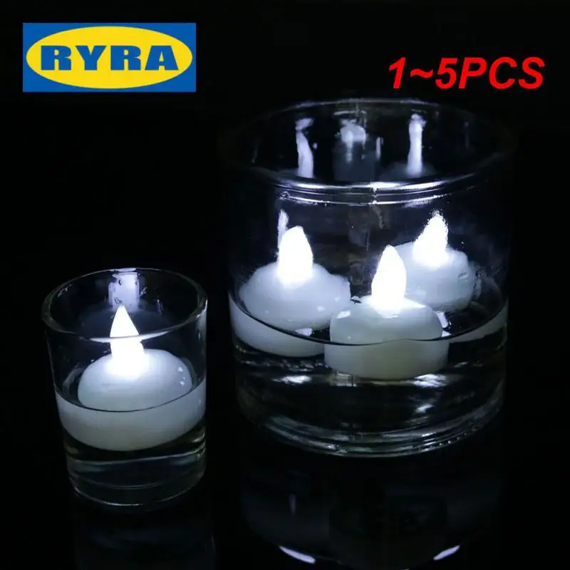 

1~5PCS Portable Led Candles Waterproof Bathroom Accessories Light For Pool Floating Tealights Energy Saving Led Tea Lights