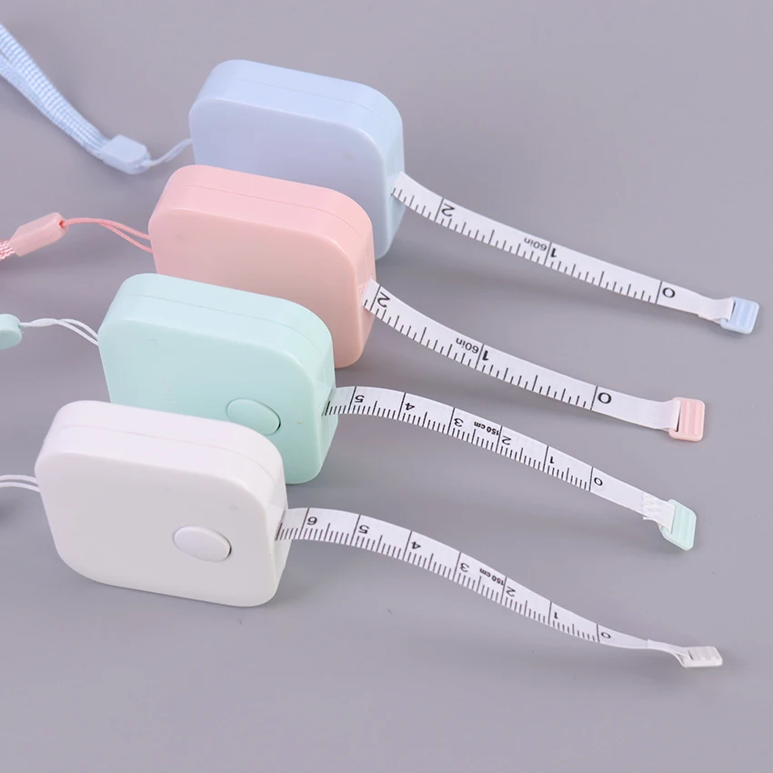 3pcs 1.5M Tape Measure Candy Color PU Leather Soft Ruler Box Portable School Office Supply Double Scale  Body Sewing Flexible 7pcs ruler sewing tailor craft 2m 60inch soft tape measure double scale flexible ruler home office medical body measurement