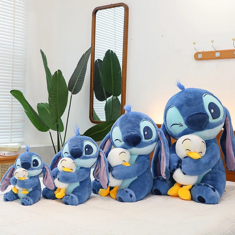Plush Toys Disney Stitch Plush Pillow Hug The Duck Donald Duck Children's Comfort Sleeping Pillow Doll 30/45/60cm