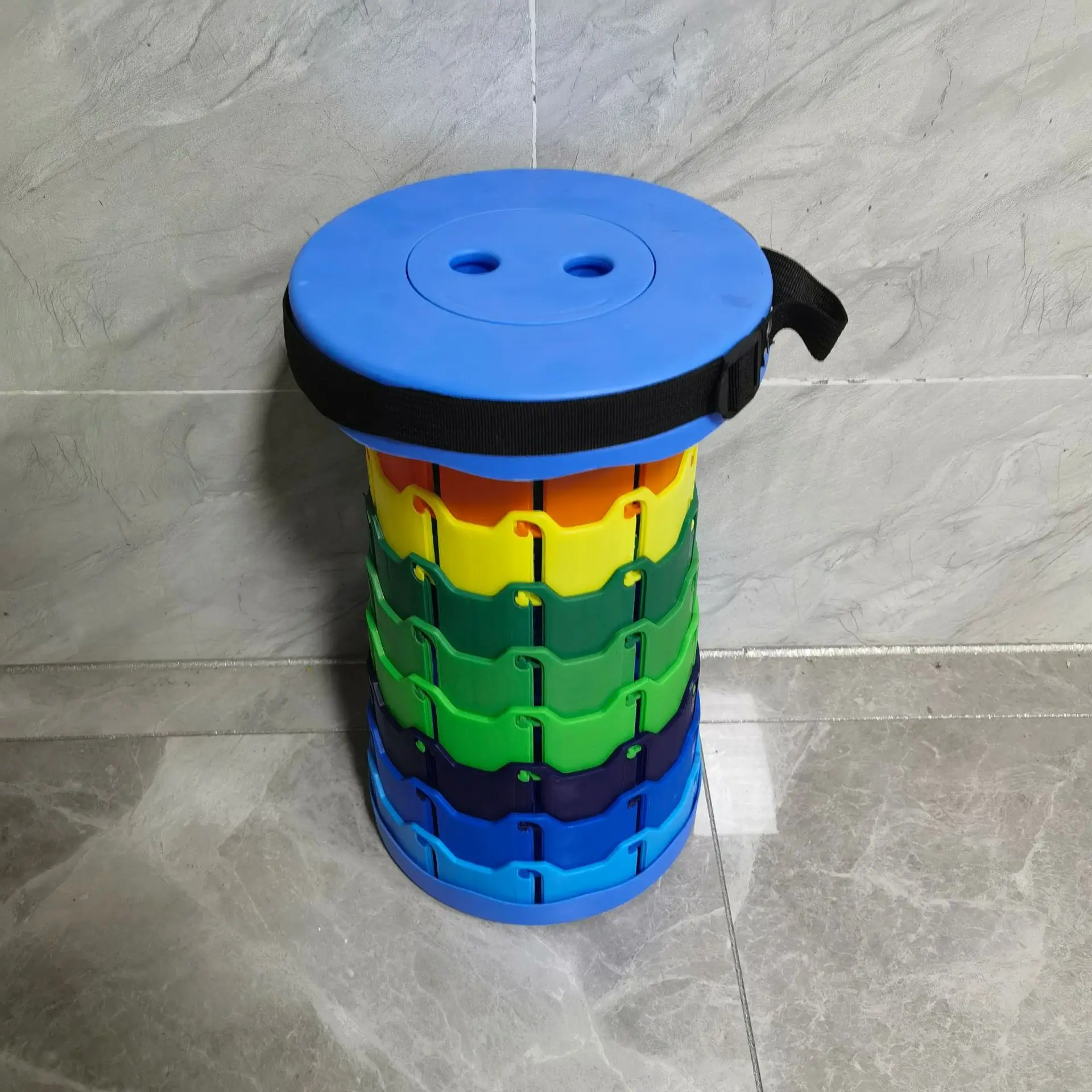 Folding Stool 1 Pc Travel Portable Outdoor Adjustable Retractable for The Elderly