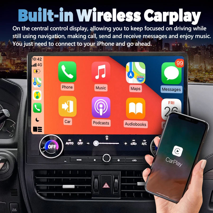 16.8" For Toyota Prado 120 2002-2009 For Lexus Gx470 Android 13 Car Radio Touch